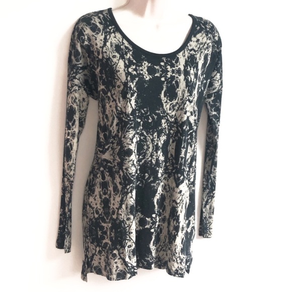 🆕 Nikita high low scoop neck tunic top neutral black tan extra small pullover - Picture 2 of 13